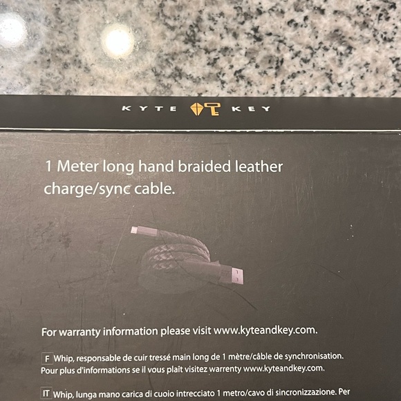 Kyte Key Whip 1 Meter long leather Charge Sync Cable Micro USB Valet Tray - Picture 8 of 9